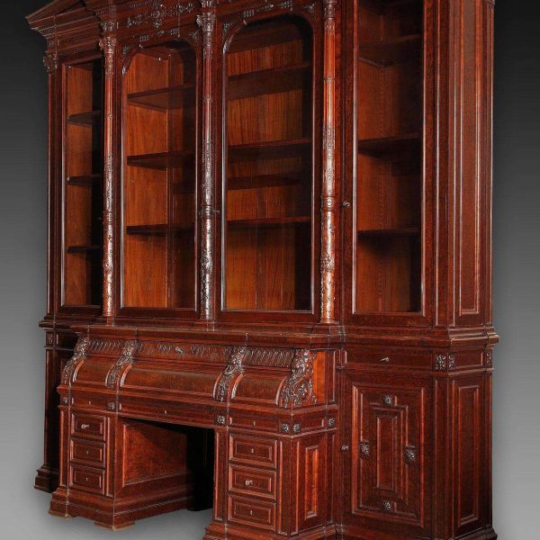 Exceptionel Bookcase Forming Desk by G. Grohé, France, Circa 1860 - Image 3