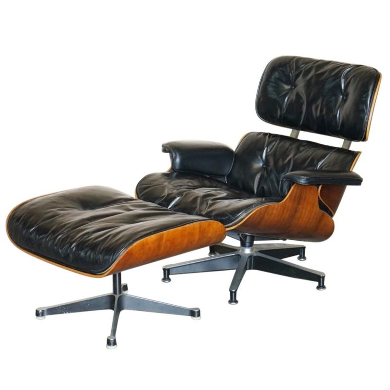 Restored 1960 Herman Miller No1 Hardwood Eames Lounge Armchair and Ottoman