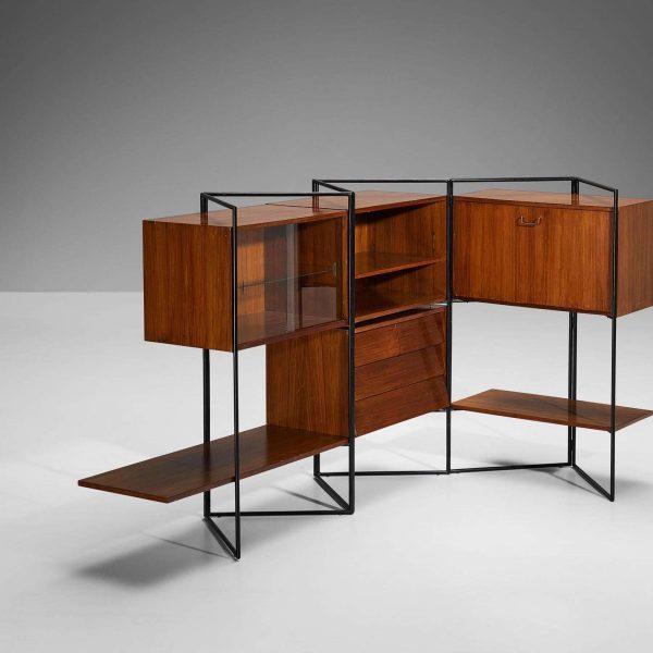 Taichiro Nakai for La Permanente Mobili Adjustable Wall Cabinet in Teak - Image 7