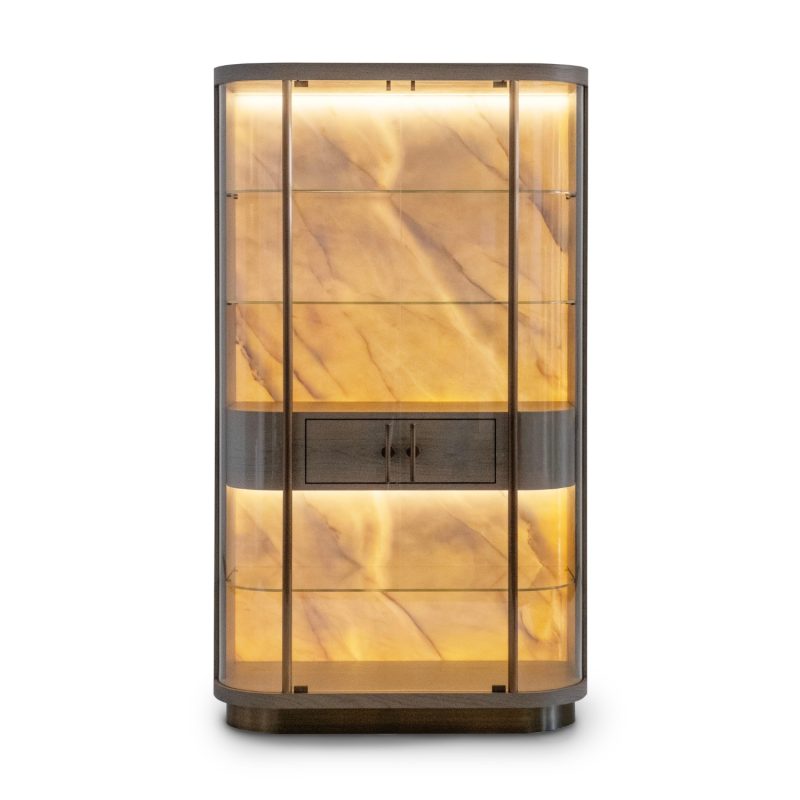 Modern Penedo Showcase Bar Cabinet Calacatta Bianco Handmade Portugal Greenapple