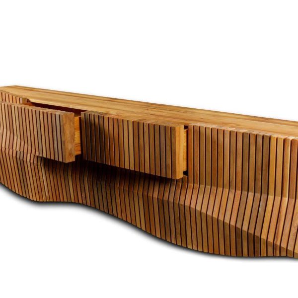 Nature Inspired Modern Organic Credenza Made from Sustainable River Rescued Wood - Image 9