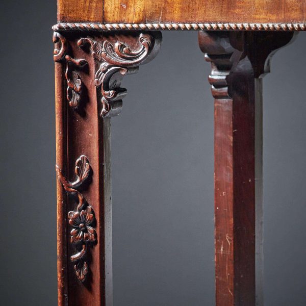 18th Century George III Carved Mahogany Serpentine Concertina Action Card Table - Image 12