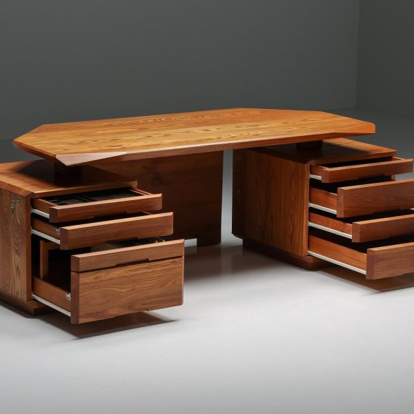 B40 Desk in Solid Elm by Pierre Chapo, France, 1960s - Image 6