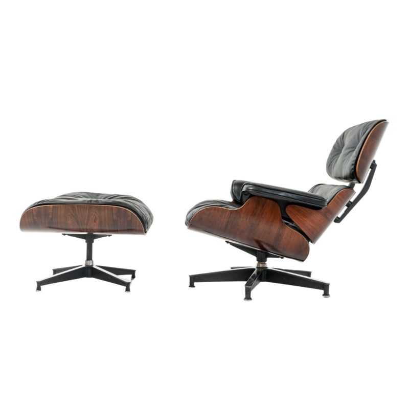1st Gen 1956-1959 Eames Lounge Chair and Boot Glide Ottoman