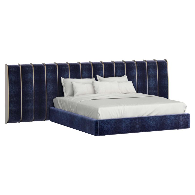Modern Brass DEDAR Silk Velvet Bed US King Handmade Portugal Greenapple