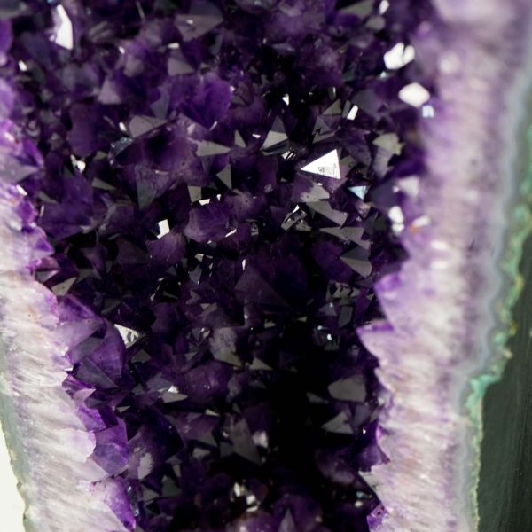 Pair of Amethyst Cathedral Geodes, Violet Purple with Large Amethyst Druzy - Image 4