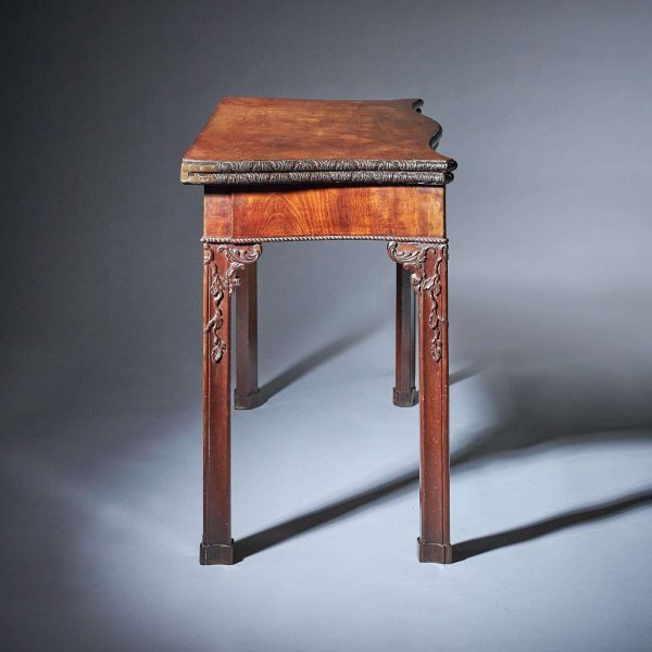 18th Century George III Carved Mahogany Serpentine Concertina Action Card Table - Image 6