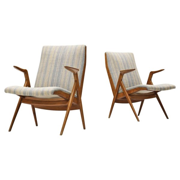 Pair of Taichiro Nakai Armchairs in Cherry Wood