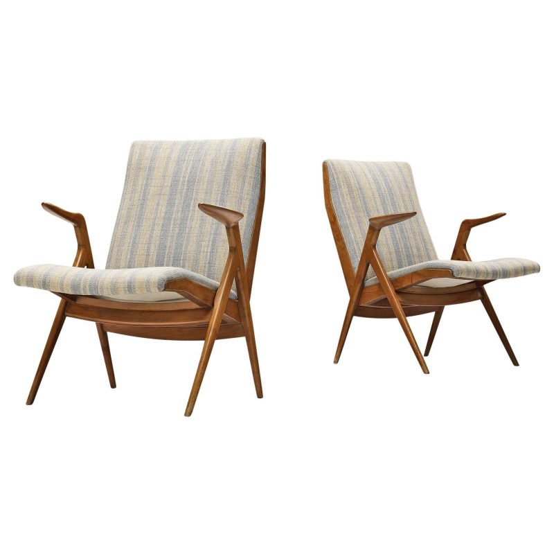 Pair of Taichiro Nakai Armchairs in Cherry Wood