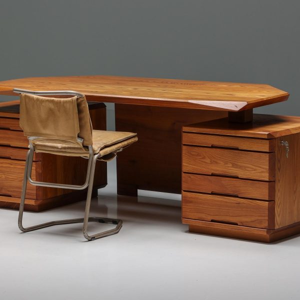 B40 Desk in Solid Elm by Pierre Chapo, France, 1960s - Image 2