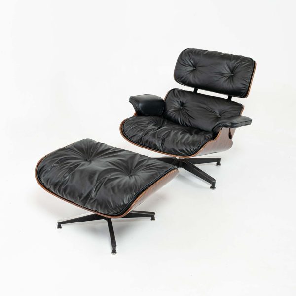 1st Gen 1956-1959 Eames Lounge Chair and Boot Glide Ottoman - Image 2