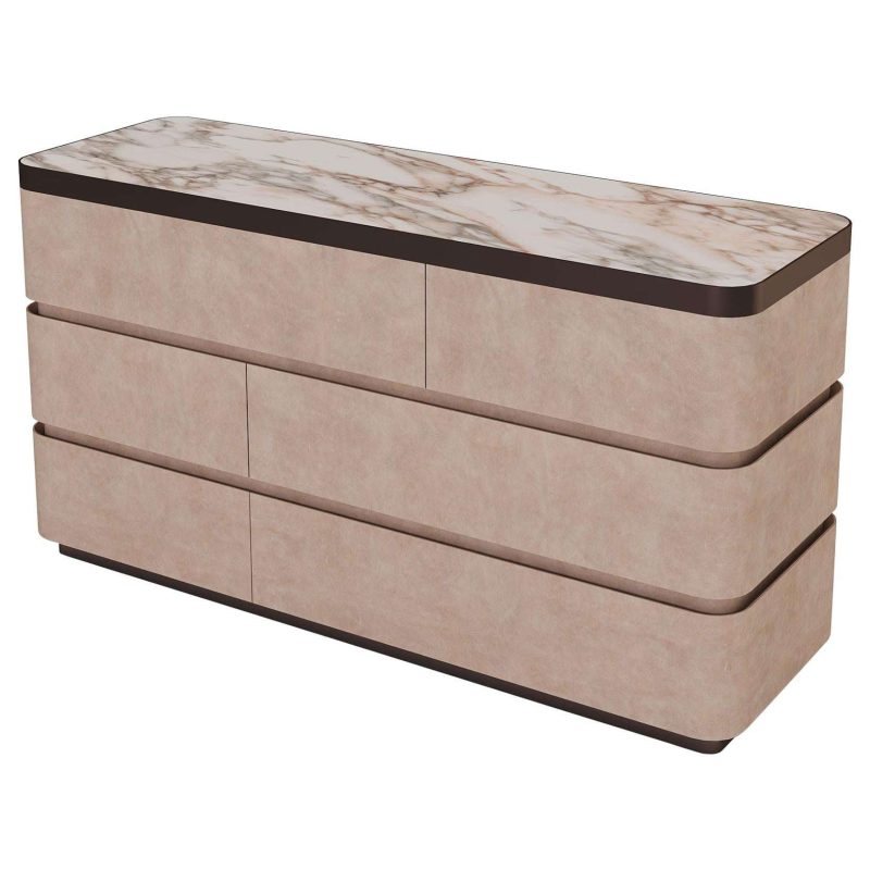 21st Century Art Déco Elie Saab Maison Nabuk Marble Essence Dresser, Italy