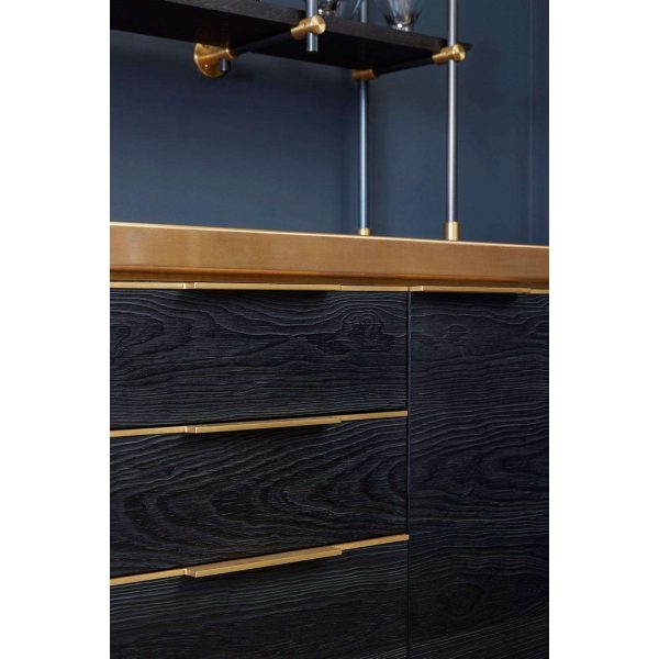 Amuneal's Charred Pine Bar Cabinet with Brass Countertop - Image 7