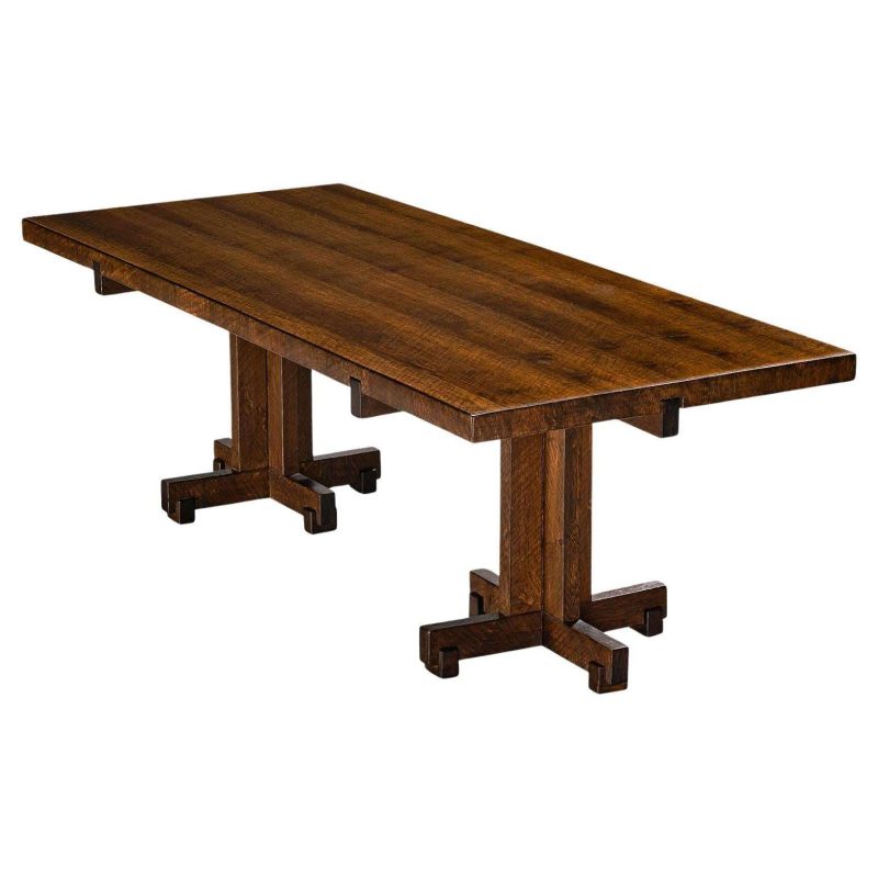 Giuseppe Rivadossi Dining Table in Oak with Cross Shaped Double Base