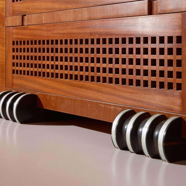 A Two-Part Cabinet in Rare Exotic Woods with Solid Ebony Inlays, Italy, 1990s - Image 12
