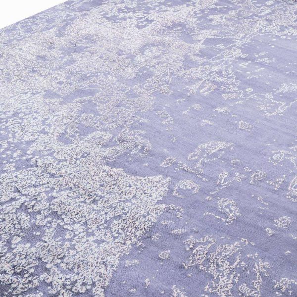 Oceanic Abstract Modern Aquarium Ink Silk Handmade Area Rug by Joseph Carini - Image 3