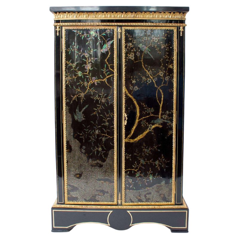19th Century Lacquered Small Cabinet