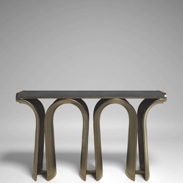 Shagreen Console with Bronze-Patina Brass Details by R&Y Augousti - Image 2