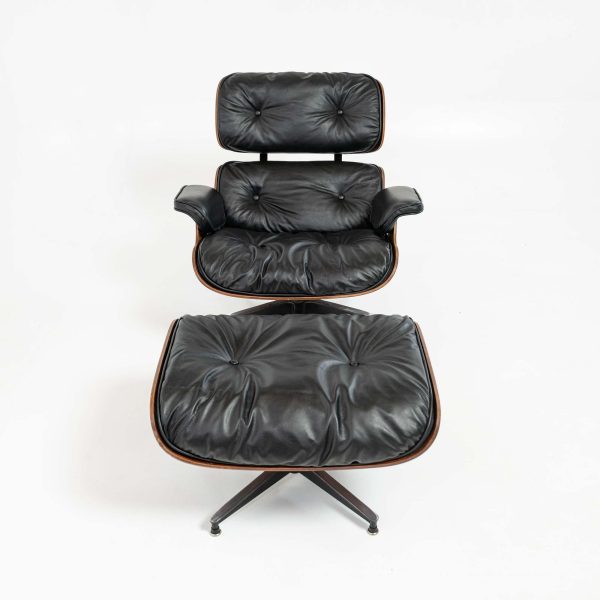 1st Gen 1956-1959 Eames Lounge Chair and Boot Glide Ottoman - Image 3
