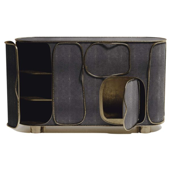 Shagreen Buffet with Bronze-Patina Brass Details by R&Y Augousti