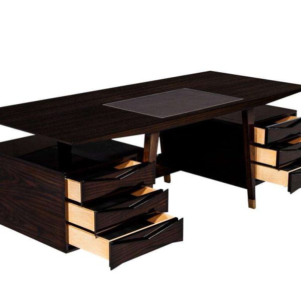 Custom Modern Walnut Executive Desk by Carrocel - Image 3
