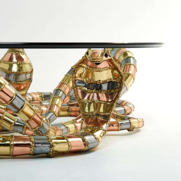 Signed Isabelle Faure Cobra Sculpture XL Coffee Table, 1970s - Image 7
