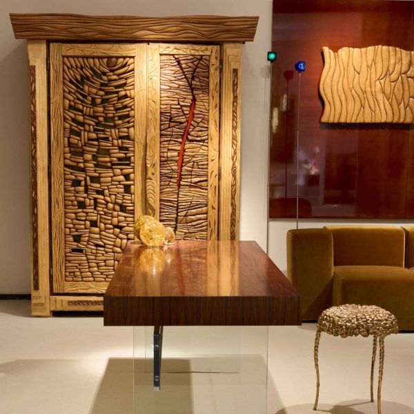 Handcrafted Wooden Armoire by Lucien Bénière - Image 3