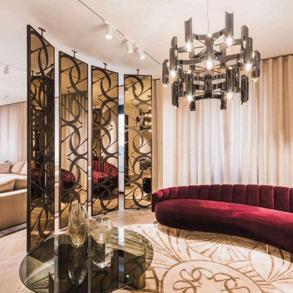 Art Deco Style Elie Saab Maison Bordeaux Velvet Monolith Sofa, Italy - Image 5