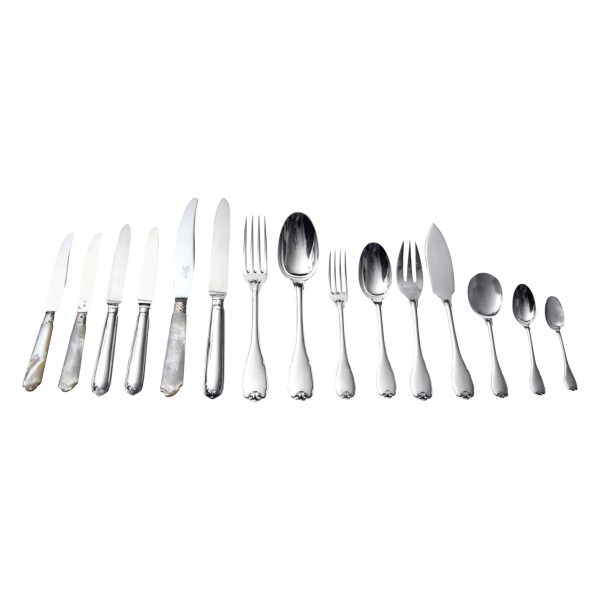 Puiforcat (Hermes) - 299pc. Antique French Sterling Silver Flatware Set, Vauban