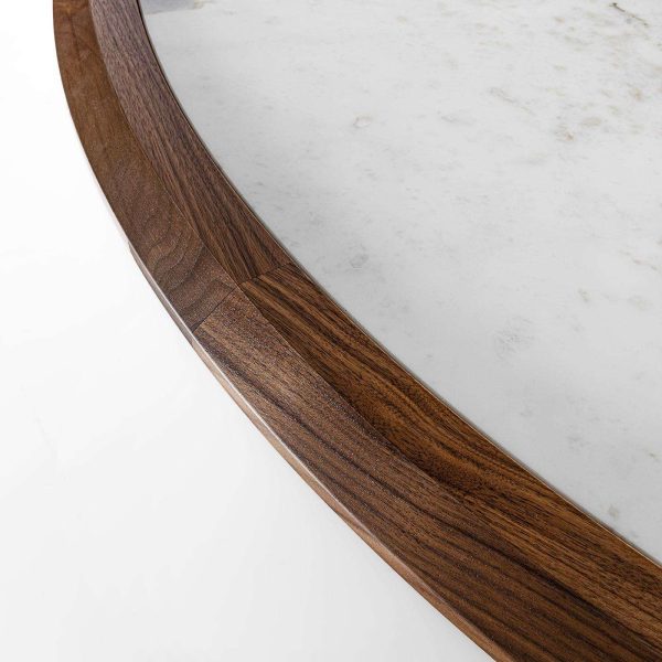 Durame Diamante Round Canaletto Carrara Marble Table - Image 4