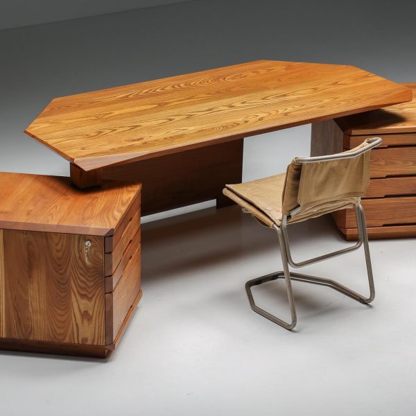 B40 Desk in Solid Elm by Pierre Chapo, France, 1960s - Image 5