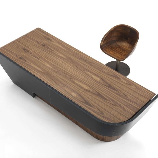 Klip Wood & Leather Writing Desk by Karim Rashid, Made in Italy - Image 3