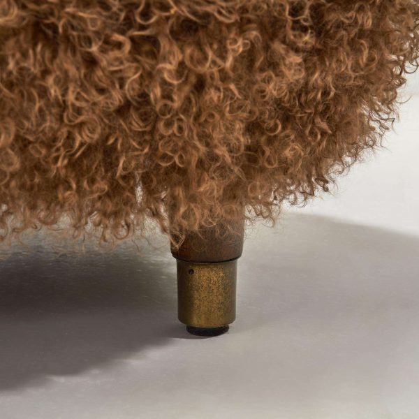 Danish Two-Seater Model 96 Banana Sofa in Tibetan Sheepskin, 1954 - Image 16