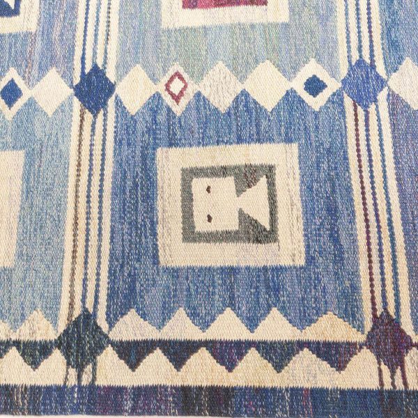 Vintage Swedish Flat Weave Rug “The Girls in the Window” Designed by Edna Martin - Image 6