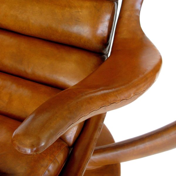 William Emmerson "Ab Ovo" Leather Hanging Pod Chair - Image 4