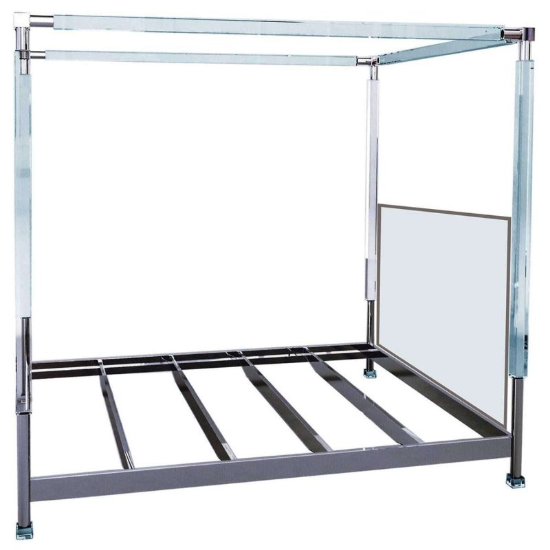 Charles Hollis Jones Bed in Lucite and Nickel