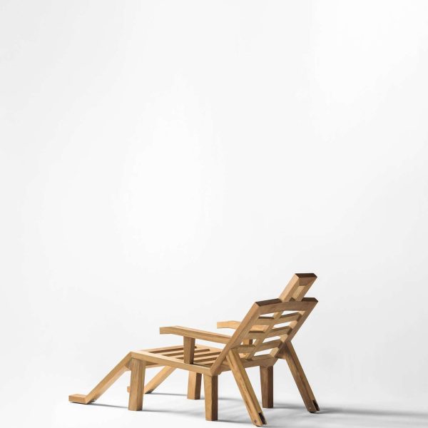 Sunlounger by Salvador Dalí Model "Portlligat" Surrealist Design Iroko Wood - Image 5