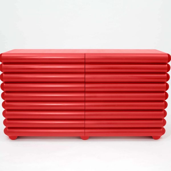 Bubble Bureau Dresser in Super Red Lacquer by Steven Bukowski - Image 3