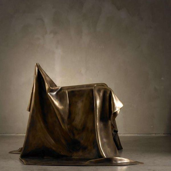 Modern Andrea Salvetti for Dilmos Limited Edition Armchair Sculpture Bronze Cast - Image 3
