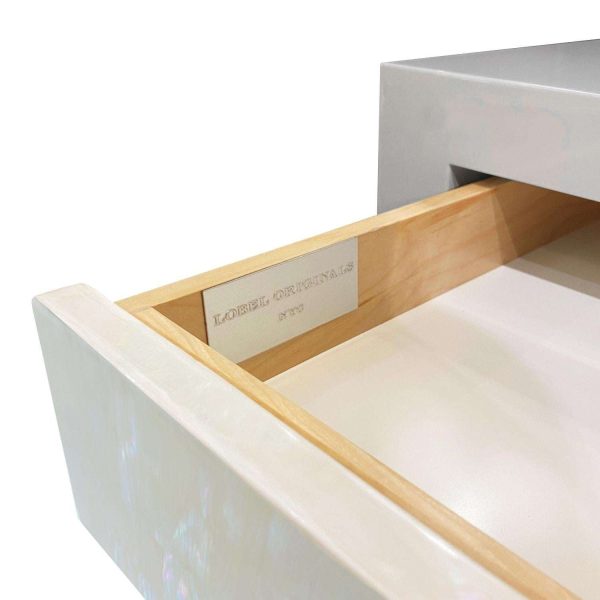Pair of Pearl Front Bedside Tables by Lobel Originals - Image 7