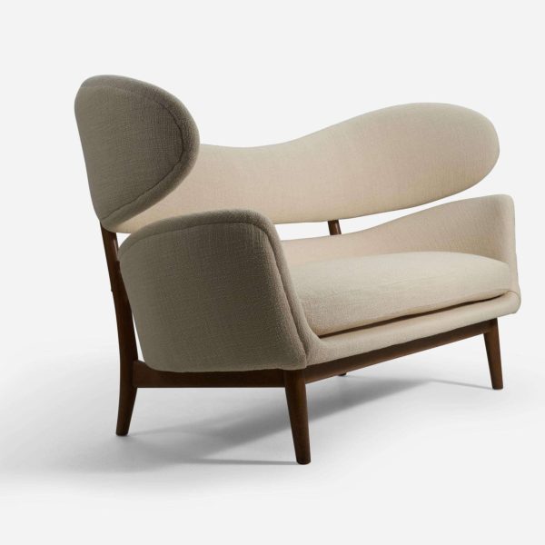Finn Juhl Rare Important Sofa Walnut Fabric, Baker Furniture United States 1951 - Image 7
