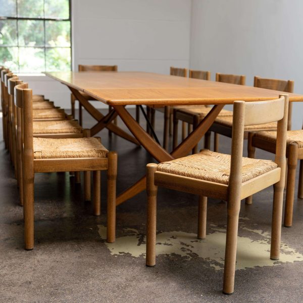 Set of 12 Wicker Seat "Carimate" Chairs by Vico Magistretti Comi, Italy, 1960s - Image 4