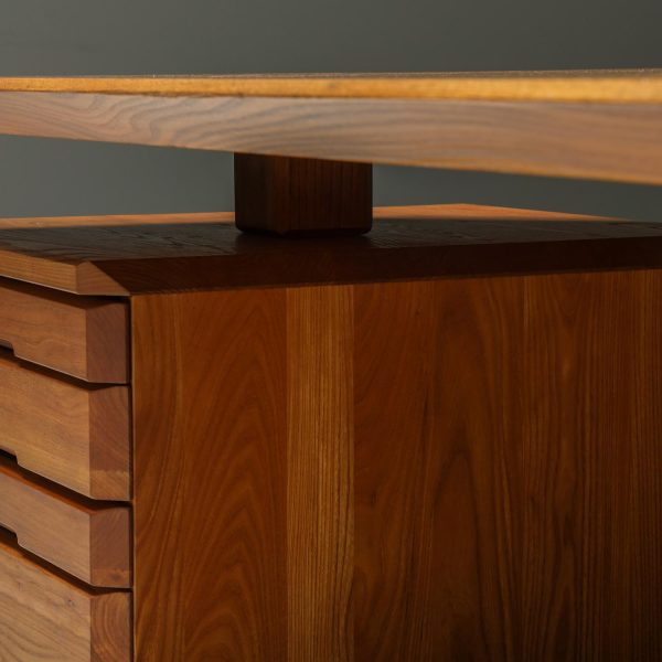 B40 Desk in Solid Elm by Pierre Chapo, France, 1960s - Image 8