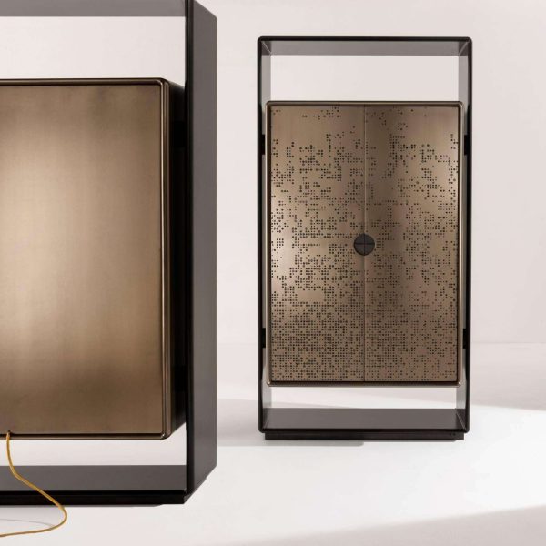 Laurameroni "Talento Unlimited" Modern Tall Cabinet in Bronze Liquid Metal - Image 5