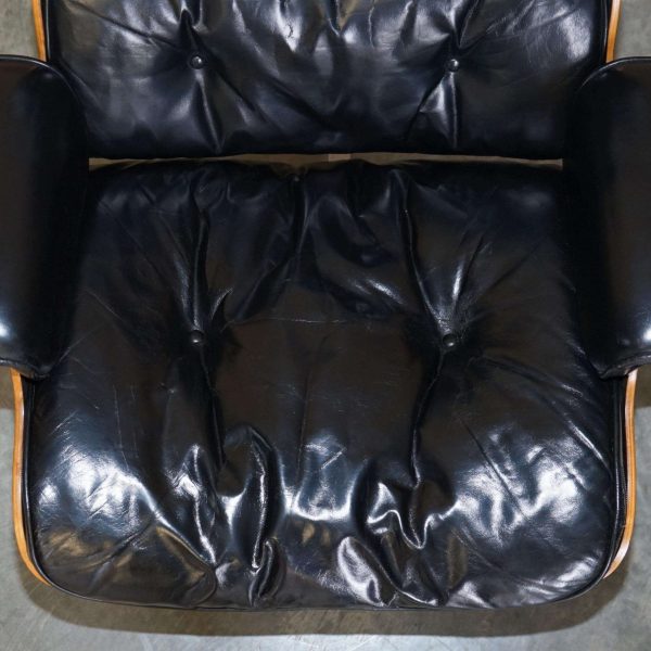 Restored 1960 Herman Miller No1 Hardwood Eames Lounge Armchair and Ottoman - Image 9