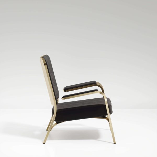 Upholstered Armchair with Bronze-Patina Brass Details by R&Y Augousti, Set of 2 - Image 2