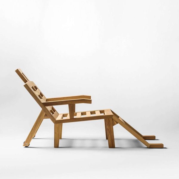 Sunlounger by Salvador Dalí Model "Portlligat" Surrealist Design Iroko Wood - Image 2
