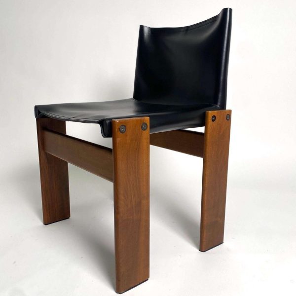 Set of 6 Monk Leather Chairs by Afra & Tobia Scarpa for Molteni, Italy 1974 - Image 8