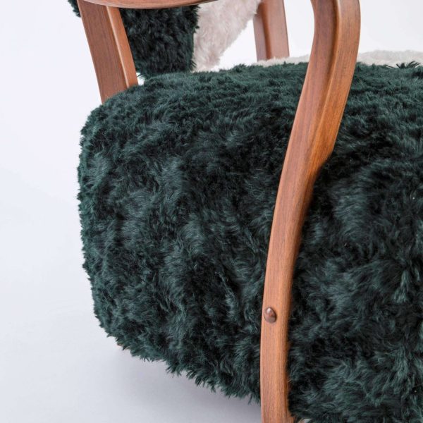 Contemporary Beechwood Uni Armchair with Heart Shaped Back and Mohair Upholstery - Image 9