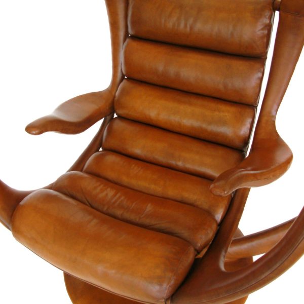 William Emmerson "Ab Ovo" Leather Hanging Pod Chair - Image 6